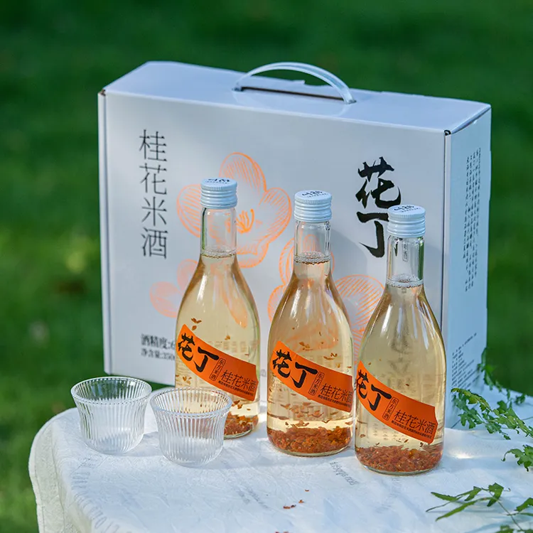 花丁桂花米酒3瓶装6度13度礼盒装12瓶送礼花酒自然发酵【非遗米酒】