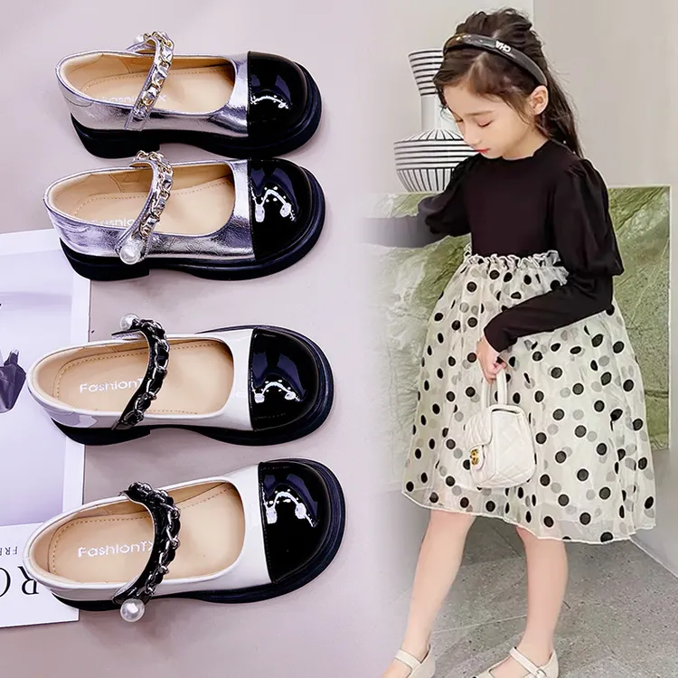 杰西可8803女童小皮鞋童鞋2025春秋季新款软底玛丽珍女孩儿童单鞋