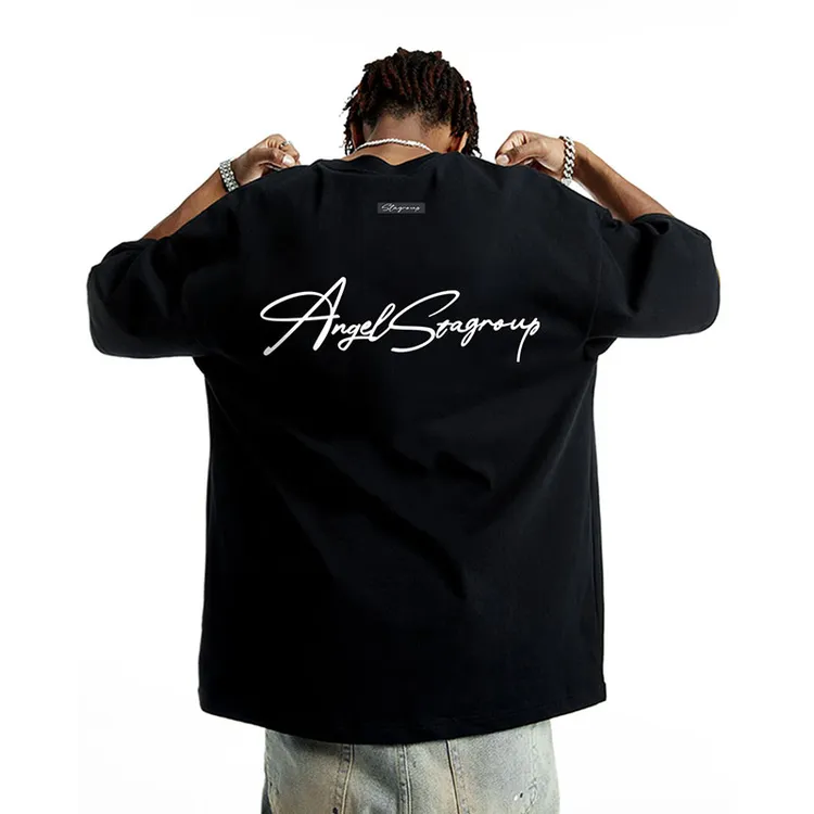 STA. SRXRMD手写版字母国潮牌美式重磅短袖T恤男纯棉夏季休闲情侣