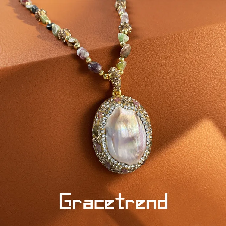 Grace trend 铜项链 巴洛克民族风优雅毛衣链（多样性发货）D-035