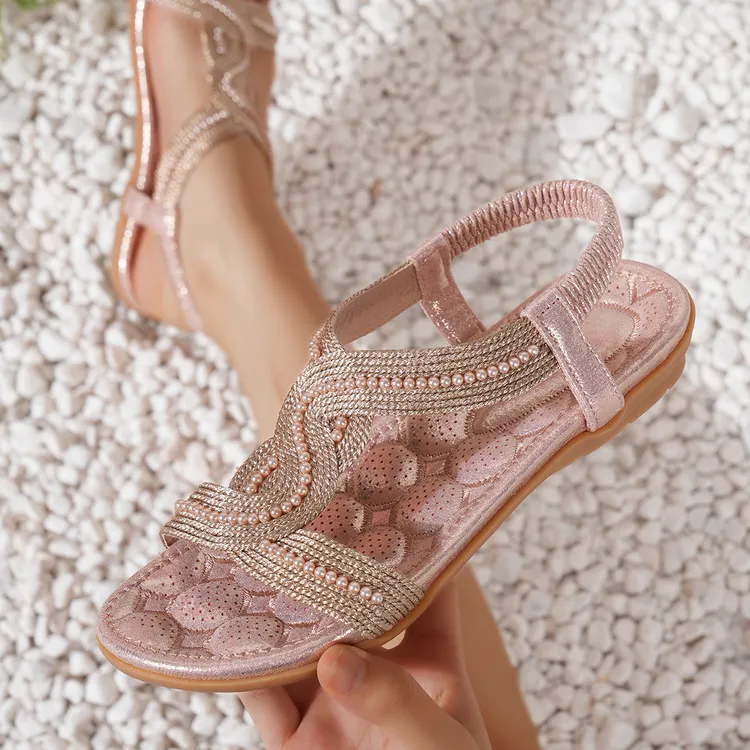 24夏季新品凉鞋时尚百搭夏季软底防滑平底沙滩鞋