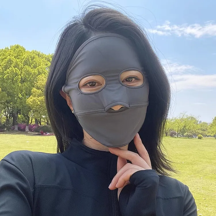 防晒面罩全脸女夏季骑车防紫外线脸罩脸基尼透气遮阳面巾冰丝口罩