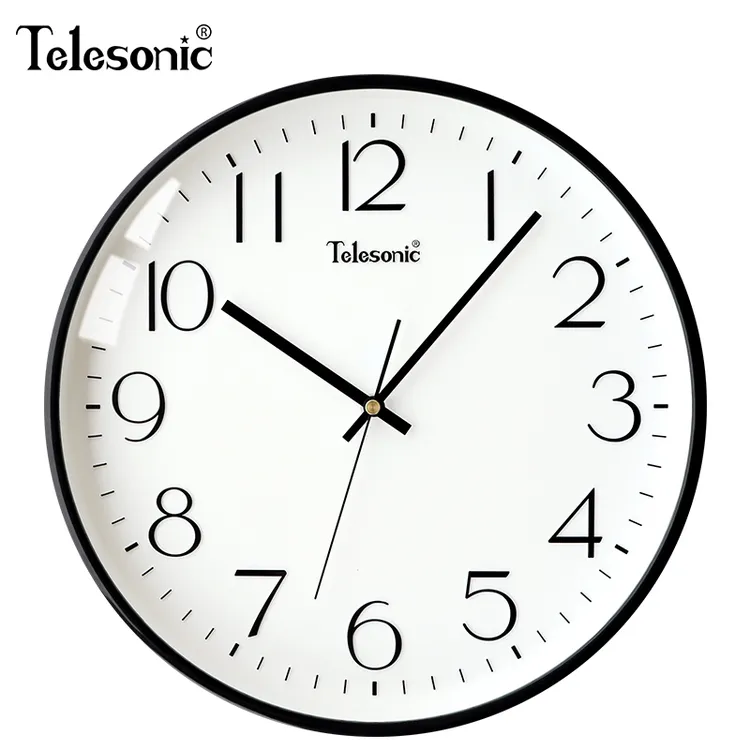 TELESONIC/天王星静音挂钟客厅石英钟表卧室简约时尚北欧风壁钟表