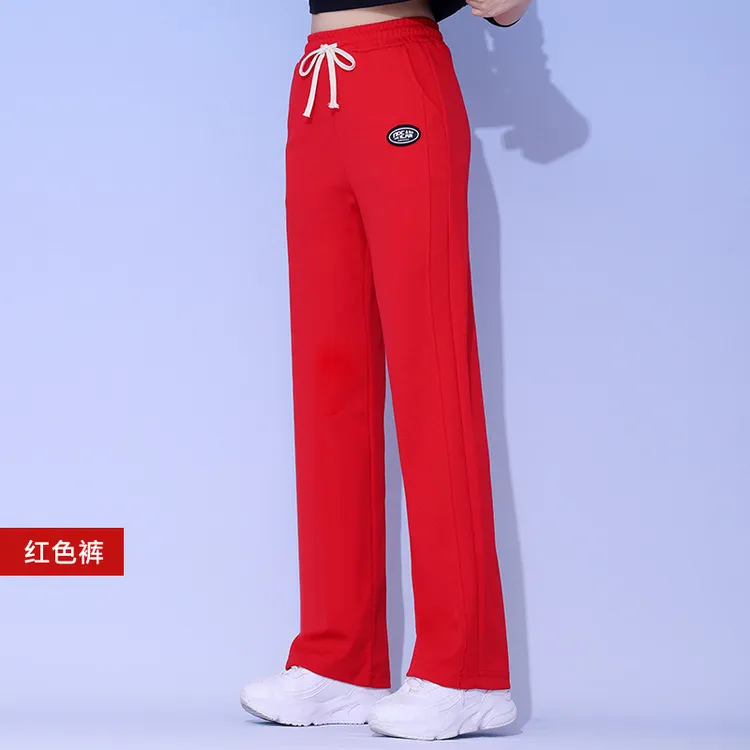 运动长裤女款直筒裤微喇春秋广场舞裤子显瘦窄版休闲裤跳舞健身裤