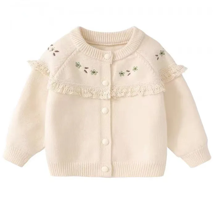 女童毛衣针织开衫春秋款2025新款洋气宝宝外套儿童公主毛线衣秋装