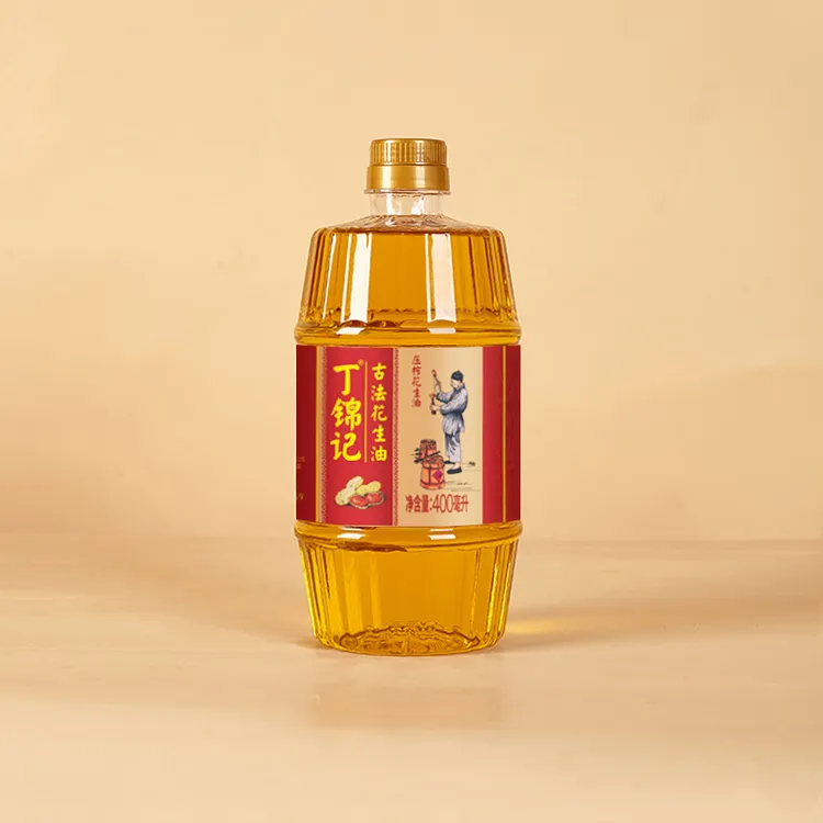 丁锦记古法一级花生油400毫升0.7斤传统压榨小榨工艺纯正纯花生油