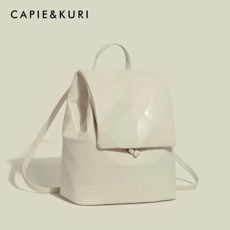 CAPIE&KURI原创设计几何双肩包女2025新款百搭高级感学生电脑背包