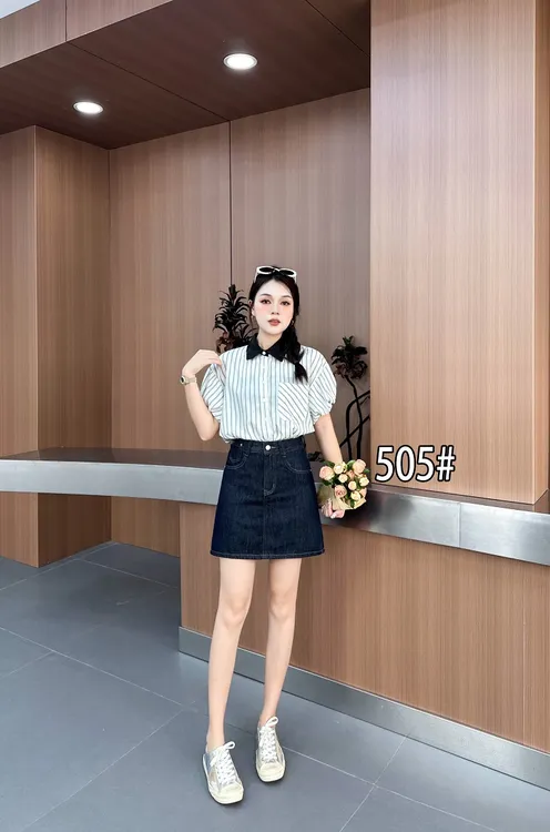 女装半身A字裙丹宁色深海蓝气质牛仔洋气显瘦半身裙遮肉修闲百搭