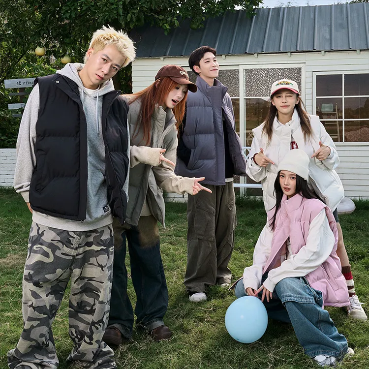 立领背心外套加厚保暖纯色坎肩马夹