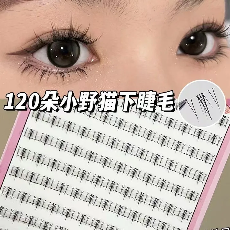 免胶水小野猫下睫毛~懒人三部曲新手下假睫毛分段仿真睫毛漫画芭
