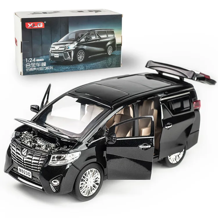 埃尔法1:24合金车模保姆车六开门小汽车金属模型摆件饰品香水