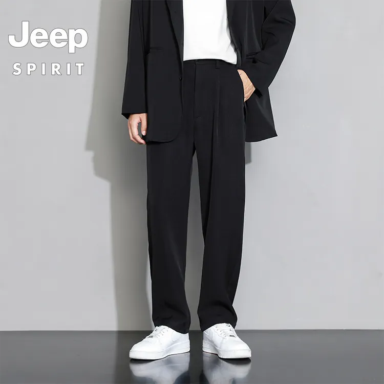 JEEP男士休闲裤直筒小西裤垂感百搭男士裤子裤子男款春秋款新款爆