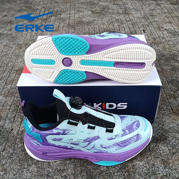 erke/鸿星尔克儿童休闲透气大童跑步网面低帮缓震运动篮球鞋时尚