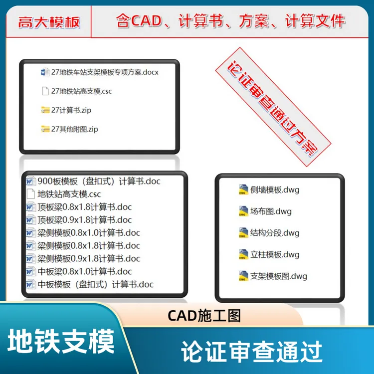 【高支模】地铁站项目高支模【含方案、CAD图、计算书等】