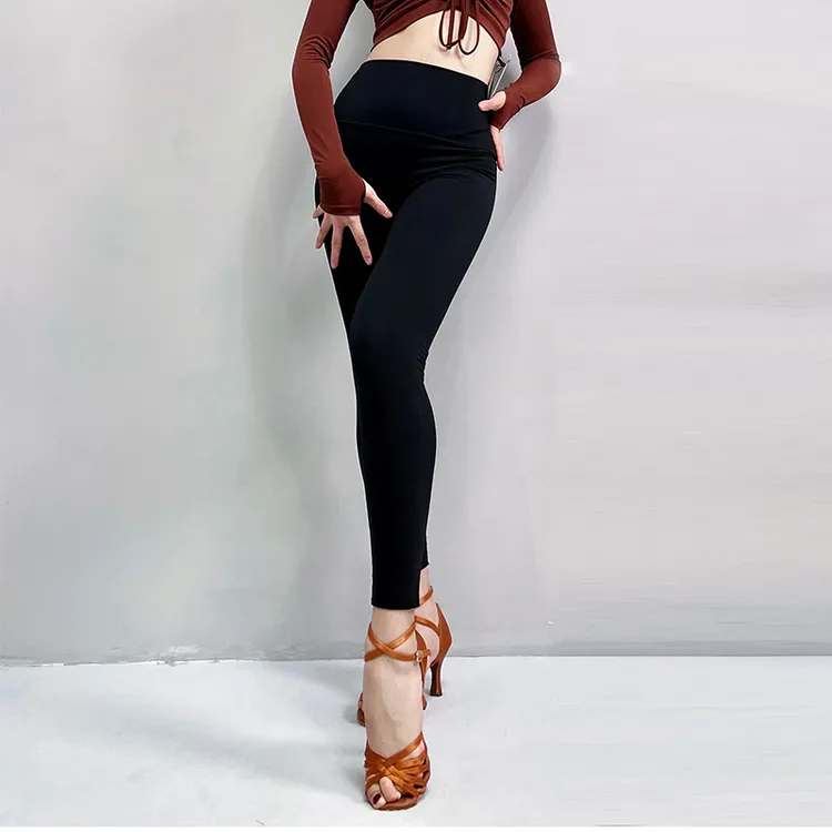 内层一体抓绒面料！皇朝拉丁舞服裤子练功运动健身舞蹈裤  ZBK6870