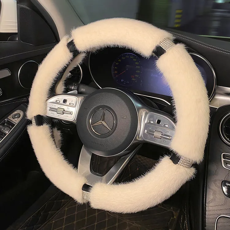 汽车方向盘套冬季毛绒把套四季通用奔驰奥迪宝马大众朗逸轩逸女款