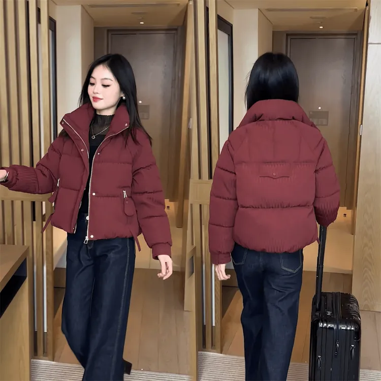 2025冬季新款妈妈加厚小个子时尚棉衣女士短款中年宽松棉袄棉服女