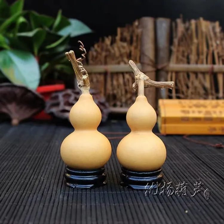 天然小葫芦手把件葫芦盘玩文玩带龙头手捻传统开口大小自然携带