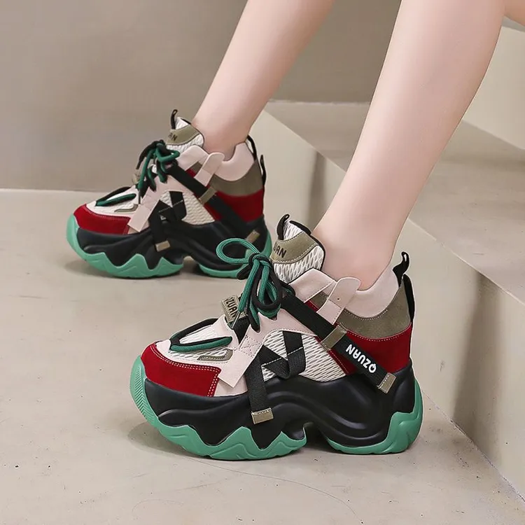 10cm内增高老爹鞋女春秋季厚底松糕单鞋运动休闲鞋潮流新款小个子