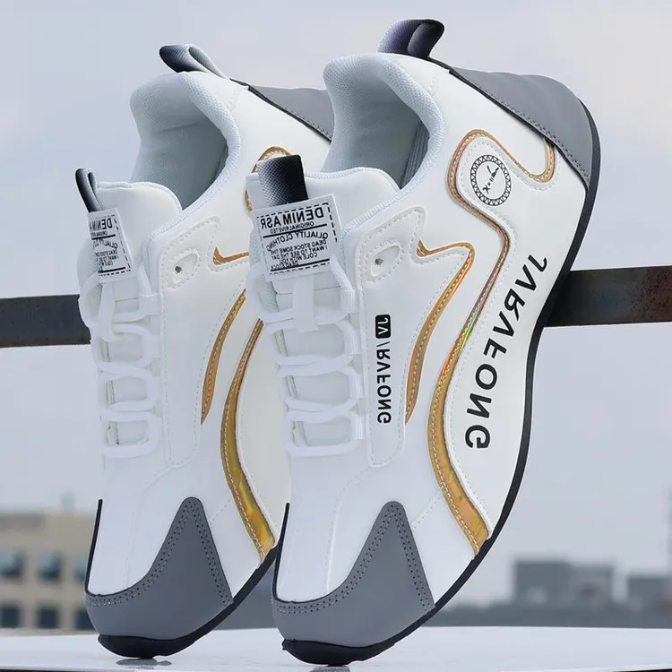 男鞋春秋季皮面防水防滑高档次运动休闲鞋男士潮流百搭旅游跑步鞋