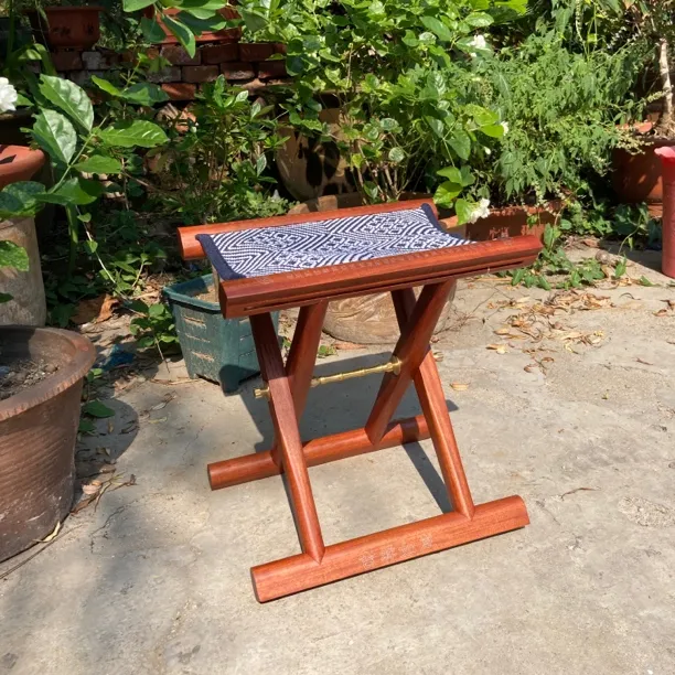 刚果花黎木实木马扎大款红木折叠凳子