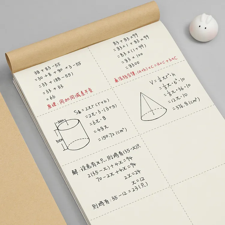 草稿本小学生用分区草稿纸数学演草验算打草考研专用高中初中生BC