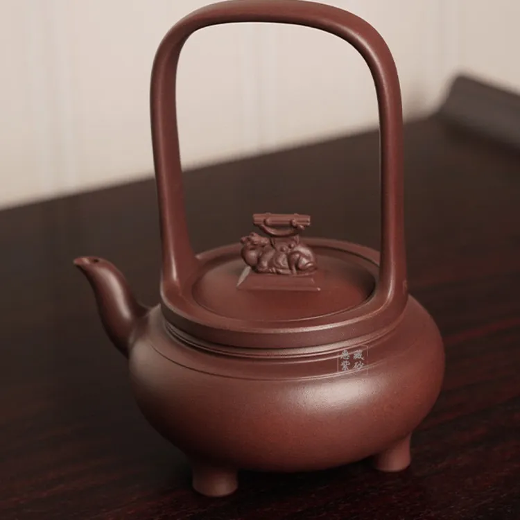 实力派许卫良紫砂壶 逐鹿提梁 原矿紫茄泥 350毫升 全手工
