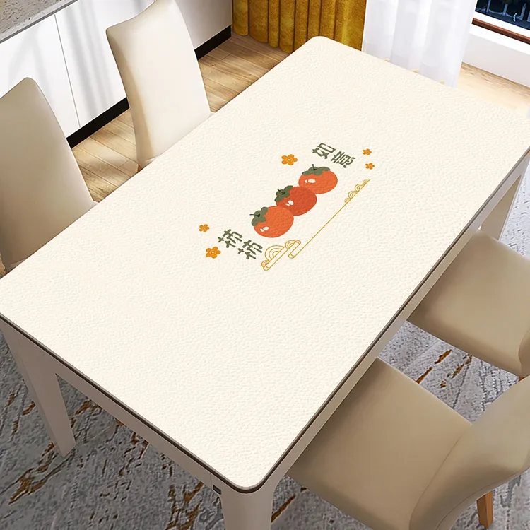 餐桌垫免洗防油防水防烫桌布隔热垫轻奢高级感长方形皮革茶几台布
