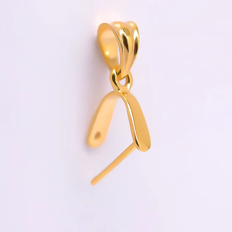 18k金瓜子扣厚金吊坠扣佛公观音扣白金黄金彩金玉吊坠扣头配件