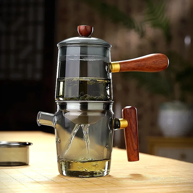 高档耐热玻璃泡茶神器侧把壶过滤茶水分离一体式茶具套装创意泡茶