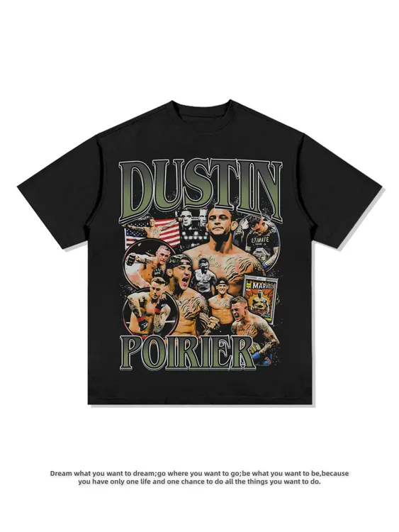 UFC拳击钻石达斯汀·普瓦里尔短袖Dustin Poirier休闲美式纯棉T恤