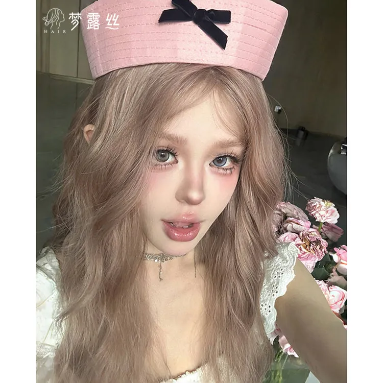 梦露丝【doll】假发女豆沙粉长卷发气质减龄公主羊毛卷优雅仿真假发