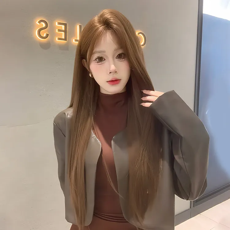 梦露丝【戴文青木】假发女小额前蕾丝长直发混血感自然透气全头套