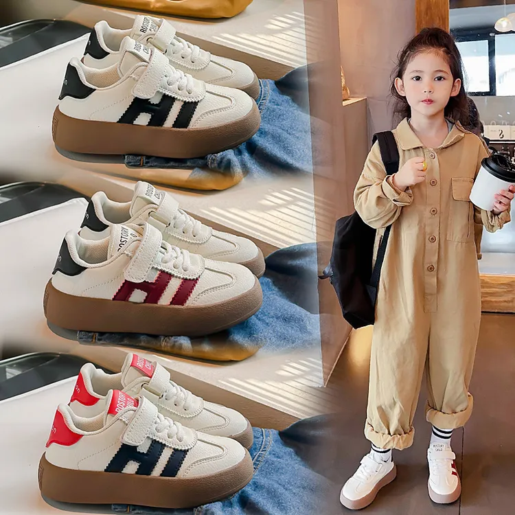 儿童小白鞋女童板鞋2025年秋冬新款中大童鞋男童德训鞋学生运动鞋