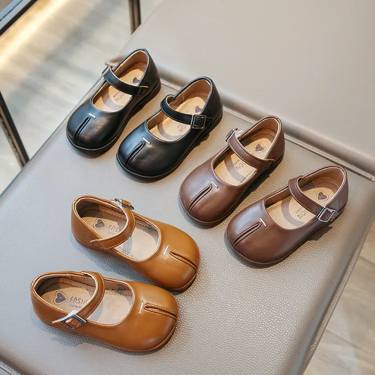 女童羊蹄小皮鞋2025春季新款女宝宝公主鞋时尚小香风舒适软底单鞋