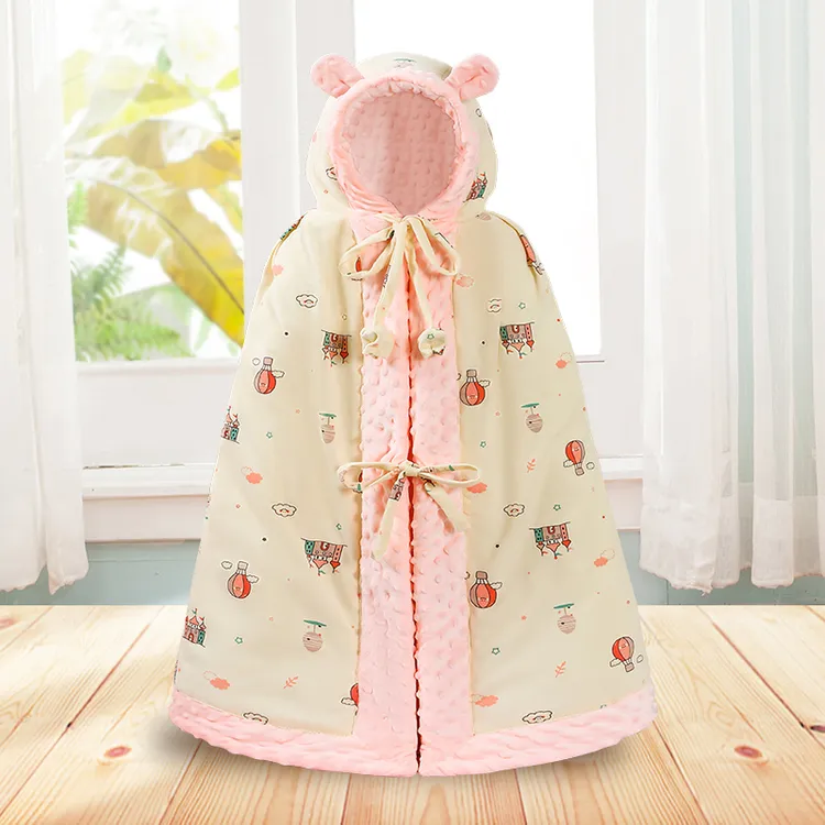 婴儿披风斗篷可伸手秋冬加厚儿童冬天外出挡风被抱宝宝防风衣外套