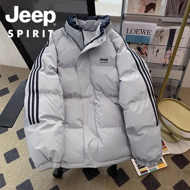 JEEPSPIRIT吉普新款外套面包保暖棉袄情侣棉服立领棉衣男冬季加厚