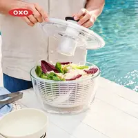 OXO/奥秀玻璃蔬菜脱水器沙拉甩水甩干机家用果蔬工具厨房洗菜神器