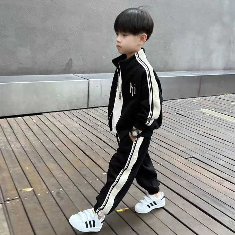 男童秋季运动套装2025新款中童帅气休闲拉链外套裤子两件套童装潮