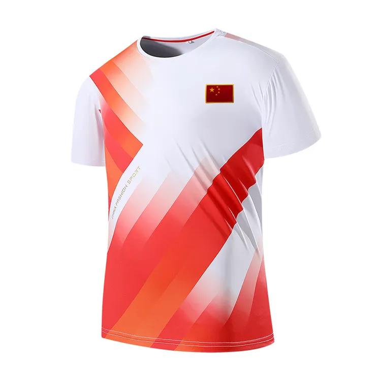 2024年国家队马拉松跑步运动短袖T恤亲子速干圆领团体服单位定制