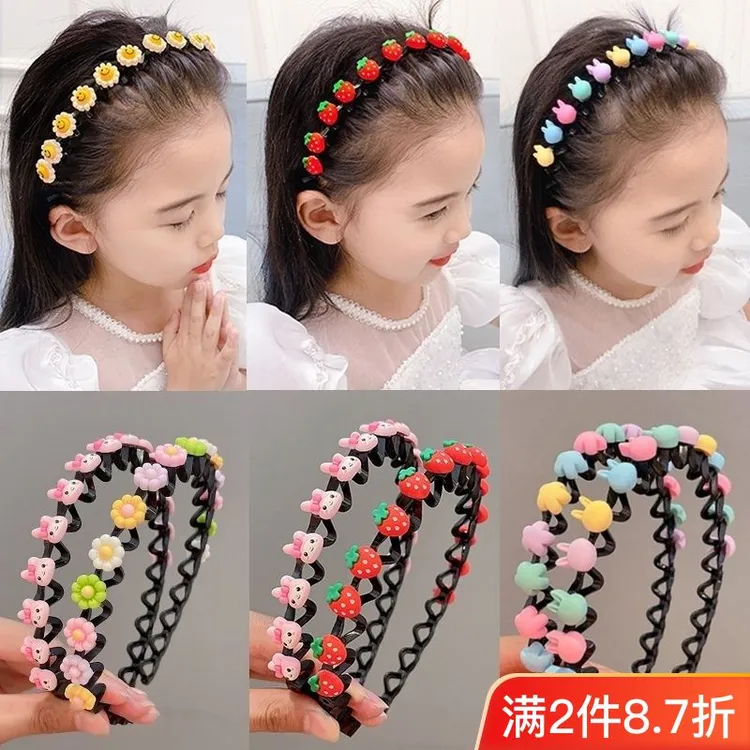 女童碎发整理发夹防滑卡通发箍宝宝可爱压发头饰碎发神器儿童头箍