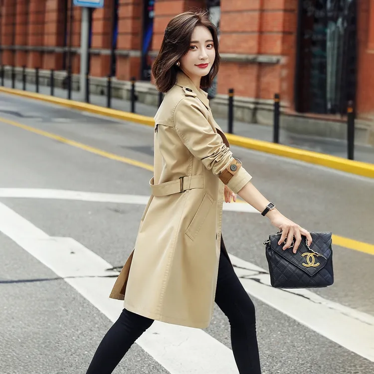 2024年春秋季新款风衣卡其色外套百搭小个子小个子休闲韩版流行