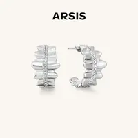 ARSIS流光系列褶皱耳环轻奢时尚气质耳钉百搭简约设七夕礼物ins