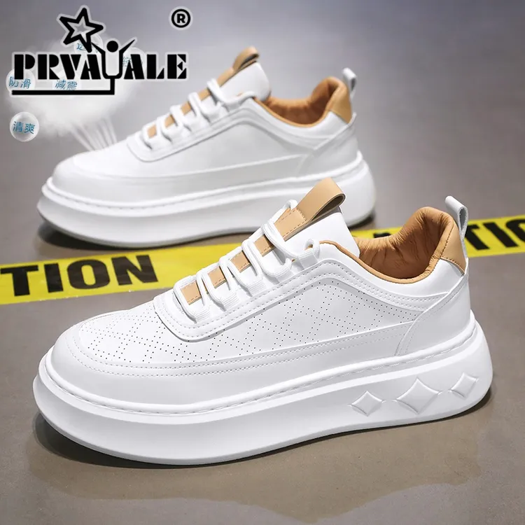 网红爆款男鞋夏季透气防臭百搭休闲白色小白板鞋厚底增高运动潮鞋