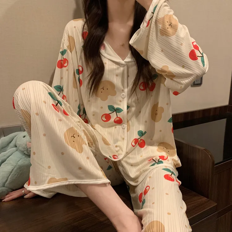 小熊睡衣女秋季长袖2023新款网红日系可爱甜美春秋家居服两件套装