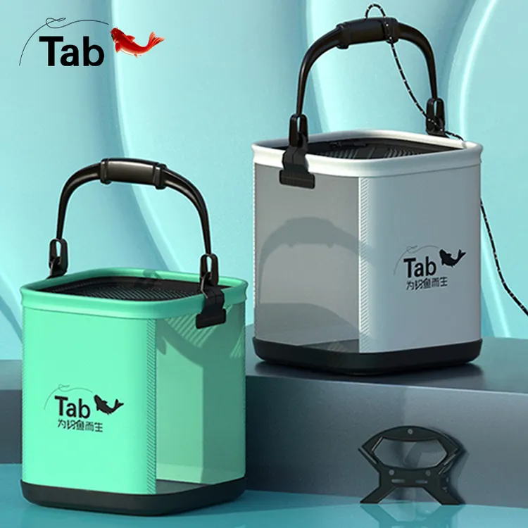 Tab路亚钓鱼活鱼桶透明折叠打水桶溪流马口小鱼活鱼箱装鱼护桶