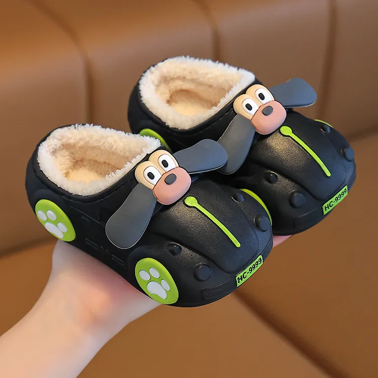 EVA儿童棉拖鞋防水防滑小汽车秋冬季加厚防滑软底卡通可爱棉鞋
