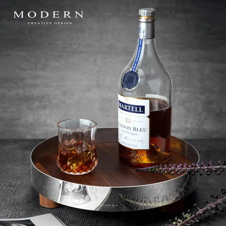 摩登MODERN轻奢胡桃木北欧简约托盘收纳果盘创意乔迁礼品样板房