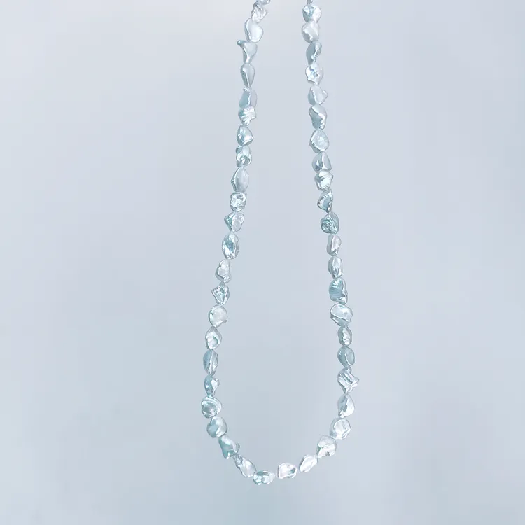 立体碎银子项链无核炫彩巴洛克珍珠百搭简约精致轻奢