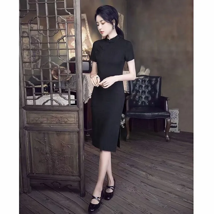 【暗香】夏季新款中长款旗袍 气质时尚日常修身显瘦